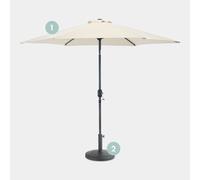 Ivory Cream Steel Parasol 12KG Parasol Base Set