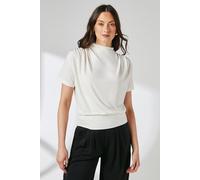 Ivory Drape Detail High Neck Jersey Top Principles Ivory 16
