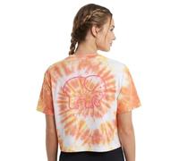 Ivory Ella Women's S/S Cropped Boxy Tee, Pink Spiral Tie Dye, L