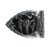 Ivory Falcon Native American Indian Long Horn Skull Arrow Head Belt Buckle, Black, One size