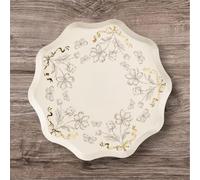 Ivory Floral Party Plates - 20cm Assorted Pack of 6, Elegant Paper Plates for Tea Parties, Birthdays & Garden Events