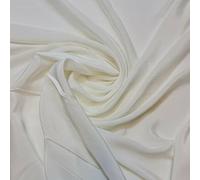 Ivory French Crepe DE Chine Dress Craft Fabric Silky Plain Dyed 44"