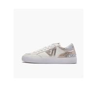 Ivory Gold Leather Trainers with Strass - female - Emanuelle Vee - Sneakers - White - 3 UK - Shoes 3 UK