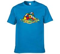 (ivory, L) Summer Cotton T-Shirt Rubik's Printing T-Shirt Funny Hipster Graphic Tee Shirt Top Unisex Man Short Sleeve Cool Tees #304