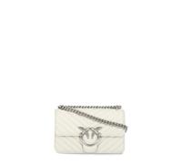 Ivory leather shoulder bag with Love Birds logo ONE SIZE