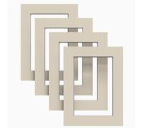 Ivory Matt Mount Pack of 4 mounts for Picture Photo Frames Large Square Sizes, 10x8 for 7x5
