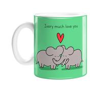 Ivory Much Love You Mug | Ivory 14 Year Wedding Anniversary Mug, Fourteenth Anniversary Mug for Husband, Wife, Him Or Her, Elephant Tusk Joke Anniversary Mug