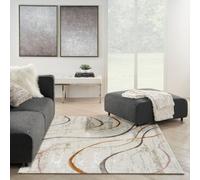 Ivory Multicolored Abstract Modern Easy To Clean Living Room And Bedroom-160Cm X 221Cm