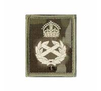 Ivory on Multicam/MTP Rank Patch Hook Backed King's Crown C3R (Field Marshal) Army - Multi Terrain Pattern - British Military