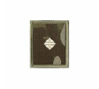 Ivory on Multicam/MTP Rank Patch Hook Backed King's Crown C3R (Second Lieutenant) Army - Multi Terrain Pattern - British Military 2nd LT