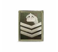Ivory on Multicam/MTP Rank Patch Hook Backed King's Crown C3R (Staff/Colour Sergeant) Army - Multi Terrain Pattern - British Military