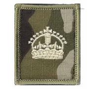 Ivory on Multicam/MTP Rank Patch Hook Backed King's Crown C3R (WO2 SSM) Army - Multi Terrain Pattern - British Military