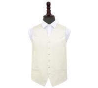 Ivory Plain Satin Wedding Waistcoat - 48"