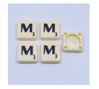 Ivory Plastic Alphabet Craft Tiles - Available in Letters and Values - Various Quantities Available (M, Pack of 50)