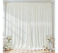 Ivory Satin Backdrop Curtains 2 Panels - Glitter Photo Drapes for Baby Shower, 10x10FT Shimmer Back Drop Cloth, Wrinkle Free for Birthday Party Prom Wedding Stage Background