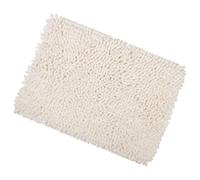 Ivory Shaggy Microfibre Bathroom Shower Bath Mat Rug Non-Slip Backing 50x80cm