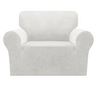 Ivory Sofa Cover Non-Slip Couch Slipcover with Elastic Bottom Soft Furniture Protector for 1 Seater Loveseat - Durable Easy Care Stylish Home Decor