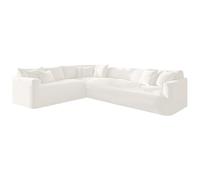 Ivory Stretch Velvet Slipcovers for 6-Seater L-Sd Sofa (2C3 3 PCS) | Non-Slip Soft Couch Protectors | Perfect for Pets & Easy Care