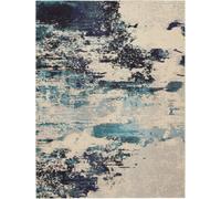 Ivory/teal/blue Rug, Abstract Graphics Rug, Stain-Resistant Rug, Modern Rug For Bedroom, & Dining Room-201Cm X 292Cm