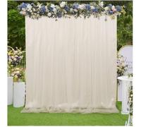 Ivory Tulle Backdrop Curtains 5ftx7ft Weddings Backdrop Drapes for Baby Shower Party Photo Wall Stage Ceremony Photography Background(Ivory)