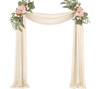 Ivory Wedding Arch Draping Fabric 29" X 20FT Chiffon Fabric Sheer Drapes for Wedding Arbor Engagement Ceremony Party Bridal Shower Swag Fabric Decoration | Ivory Tulle Fabric 1 Panel