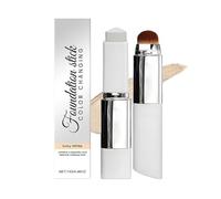 Ivory White 2-in-1 Color-Changing Foundation Stick - High Coverage, Ceramic Skin Finish, Creamy Texture, Easy to Blend, With Detachable Brush(4pcs)