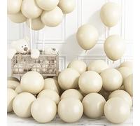 Ivory White Balloons 12 Inch, 30 Pack Matte Retro Cream Latex Balloons Vintage Nude Beige Sand White Plain Balloon for Birthday Wedding Bridal Shower Anniversary Celebrations Party Decorations