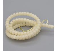 Ivory White Bodhi Root Rondelle Beads, 108 Mala Prayer Beads, 8mm x 6mm - for Jewellery Making or Meditation