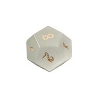 Ivory White Cat's Eye Crystal Dice - Hand-Carved Gemstone Dice D4 D6 D8 D10 D12 D20 Percentile or 7PCS Polyhedral Set for DND RPG(D12Face)