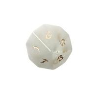 Ivory White Cat's Eye Crystal Dice - Hand-Carved Gemstone Dice D4 D6 D8 D10 D12 D20 Percentile or 7PCS Polyhedral Set for DND RPG(D10Face)