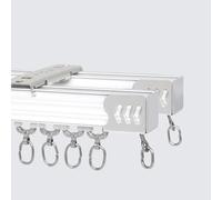 Ivory White Ceiling Curtain Track System - 2M/6.5FT, Ideal for Curtains & Room Dividers, Versatile Wall or Ceiling Mount, Perfect for Home Decor & Space Separation
