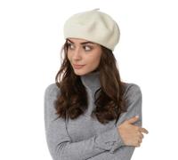Ivory White Soft Wool Blend Beret Beanie Hat Bohemian Retro Vintage French Fashion Fancy Dress Accessory