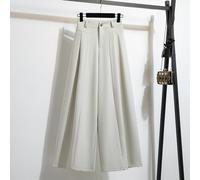 (ivory, XL) DIMANAF Summer 2025 Women Plus Size Pants High Waist Basic Elastic Wide Leg Pants Loose Casual Trousers Long Pants