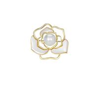 IvoryHaid Pearl Flower Brooch,elegant rose flower brooch pin,Brooches and Pins for Women,Exquisite Gold,Plated Design with Premium Pearl, Perfect for Daily & Special Occasions