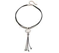 IVSDCFVLK Boho Necklace Vintage Round Pendant Long Tassel for Women Ethnic Multi Layer Leather Rope Chain Choker Neck Accessory