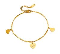 IVSDCFVLK Evil Eye Heart Anklet Gold Charm Foot Bracelet Summer Beach Protection Dainty Ankle Bracelet on the Leg