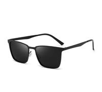 IVSDCFVLK Lightweight Metal Square Polarized Sunglasses for Men,UV400 Thin Frame Rectangle Sun Glasses for Driving Fishing Travel