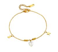 IVSDCFVLK Moon Evil Eye Star Anklet Gold Charm Foot Chains Bracelet on the Leg Summer Beach Boho Dainty Ankle