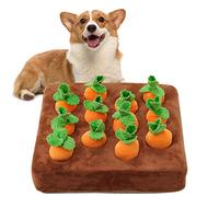IVVIQQ Interactive Dog Toys,Carrot Snuffle Mat for Dogs Plush Puzzle Toys 2 in 1 Non-Slip Nosework Feed Games Pet Stress Relief with 12 Carrots