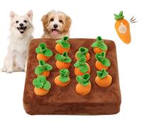 IVVIQQ Interaktives Hundespielzeug, quietschende Karotten-Schnüffelmatte für Hunde, Plüsch-Puzzle-Spielzeug, 2-in-1, Futterspiele für aggressive Kauer, Haustier-Stressabbau mit 12 Karotten