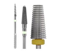 IVWZTXV Kit 3 Professional Tungsten Drill Bits Gel Nail Porcelain Art Conical Needle Leveling Finishing