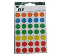 Ivy 13mm Colour Self Adhesive Round Dot Spot Sticky Labels Circle Stickers (140 Stickers)