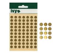 Ivy 8mm Gold Self Adhesive Round Dot Spot Sticky Labels Circle Stickers (490 Stickers)