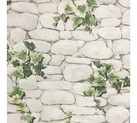 Erismann Ivy Stone Slate Realistic Textured Wallpaper White Green 75192