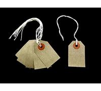 Ivy Brown Buff Strung Tags 54mm x 29mm Luggage Labels Tags Tickets Tie On String Labels (1000 Pack)