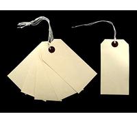 Ivy Cream Manilla Strung Tags 70mm x 35mm Luggage Labels Tags Tickets Tie On String Labels (1000 Pack)