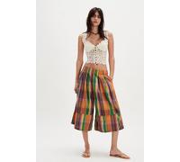 Ivy Cropped Pull-On Culotte Pants at Free People in Orange Combo, Size: XS - female