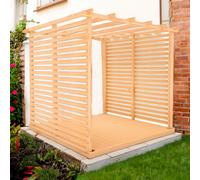 Ivy Garden Pergola with Decking & Sides by Shire Slatted