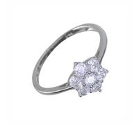 Ivy Gems 9ct White Gold 0.5ct Finest 100 Cut Swiss Cubic Zirconia Cluster Ring - Size P