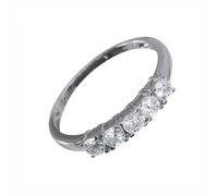 Ivy Gems 9ct White Gold 0.5ct Finest 100 Cut Swiss Cubic Zirconia Five Stone Ring - Size N